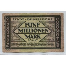 ALEMANIA 1923 ESTADO DE DUSSENDORF 5,000,000 MARCOS BILLETE EN BUEN ESTADO